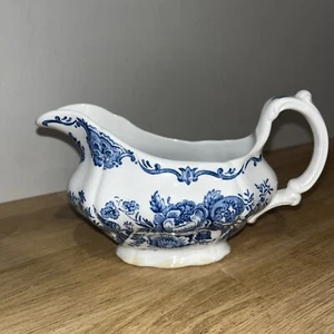 Saucière Service Faïence Anglaise Ridgway Modèle Windsor Fleuri Oiseaux Bleu - Picture 1 of 6