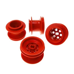 4 cerchi Lego Technic 43,2x28 ruote rosse ruota pneumatici palloncino auto 4114743 6580 - Foto 1 di 1