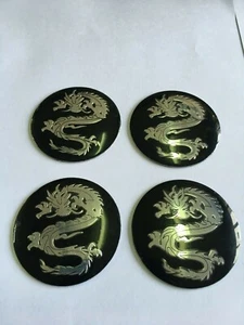 CAR WHEEL CENTER CAPS 3D SOLID BADGE Dragon STICKER 56MM / 2.2 INCH X 4 PIECES - Picture 1 of 5