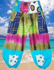 Tie Die Harem Pant Hippie Boho Colorful Comfortable Loose Pant For Women S/M