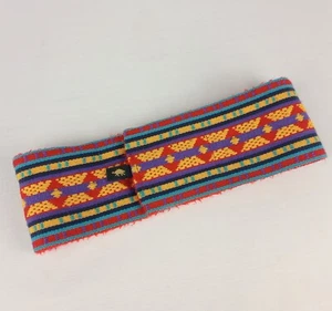 Vintage 90er Ski Stirnband Schildkrötenfell bunt Ohrenwärmer Klettverschluss - Bild 1 von 8