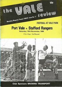1986 PORT VALE v STAFFORD RANGERS FA CUP
