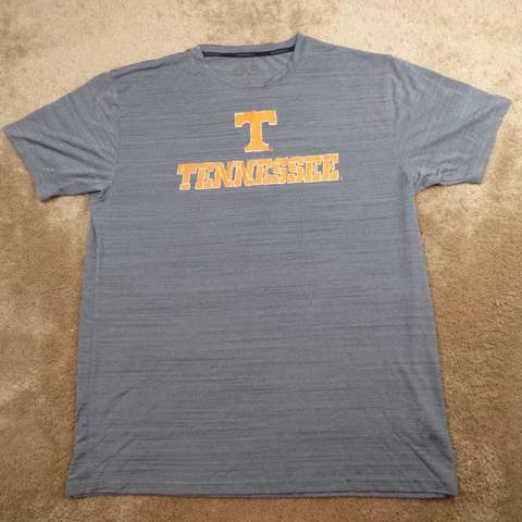 Tennessee Volunteers Shirt Adult Gray Orange White Football Russell Mens 3.31** Cover