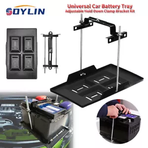 Car Storage Battery Holder Hold Down Tray Adjustable Bracket 27cm Screw Rod ABS - Picture 1 of 8