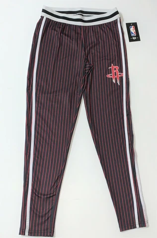 NEW NBA Houston Rockets Red Black Stretch White Striped Leggings Pants Womens M Cover