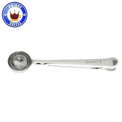 Stainless Steel 7g Ground Coffee Measuring Spoon Scoop With Bag Sealing Clip - Image 1 of 2