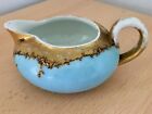 Boho chic blue and gold milk or cream jug vintage, unique and shabby chic