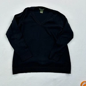 Eddie Bauer Sweater womens Large black V neck Cashmere pullover preppy classic - Picture 1 of 8