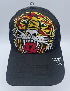 ED HARDY HAT SNAPBACK TIGER COTTON TRUCKER CAP RARE BLACK ONE SIZE FITS ALL - Picture 1 of 6
