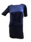 H&M Trend Blue Silk Velvet T-Shirt Mini Tee Party Dress Xs Uk 6 Eu 32 Us 2 Bnwt