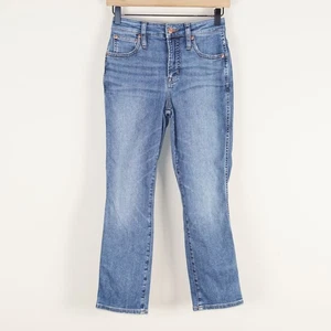 J Crew Curvy Vintage Slim Straight Blue Surf Wash Jeans Womens Sz 25 Petite - Picture 1 of 11