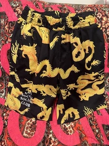 Anti Social Social Club 24K black medium mesh Shorts Large - Picture 1 of 5