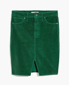 Madewell Corduroy Pegged Pencil Skirt 27 Green - Picture 1 of 6