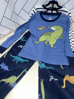 2 NUEVO Pijama Pantalones de Vellón Manga Larga Carter’s Niños Talla 7 Dinosaurio Foto 1 de 4