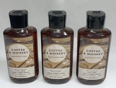 3 Coffee & Whiskey Bath & Body Works Shower gel 10 fl oz - Image 1 of 2