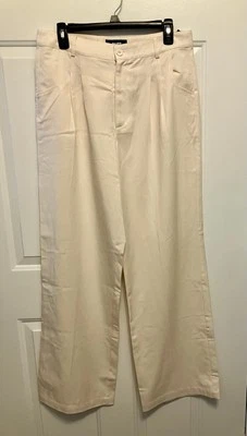 Pantalones plisados para mujer Paige Merano talla 8 marfil pierna ancha tiro alto nuevos con etiquetas Foto 1 de 4