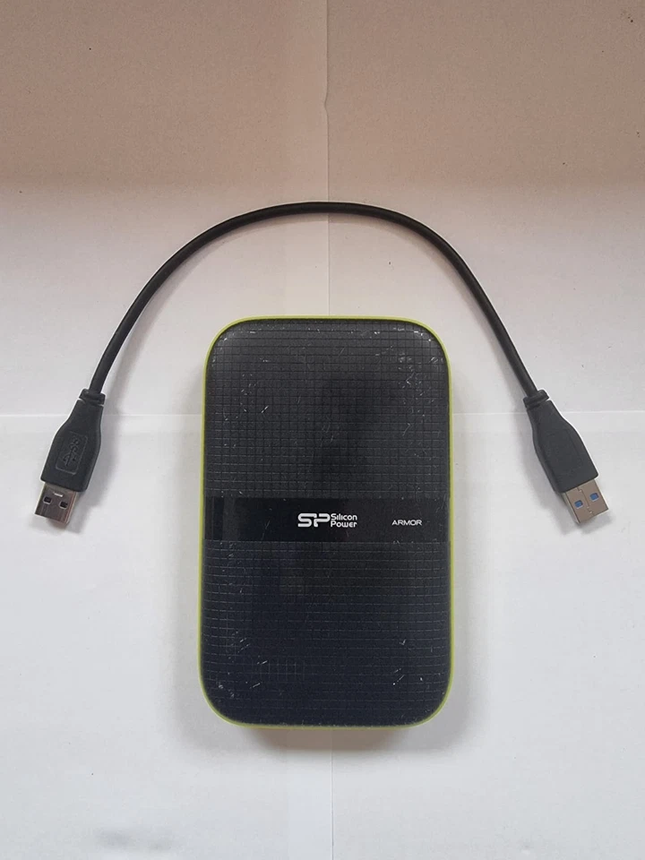 1TB Silicon Power Armor Shockproof Portable Hard Drive -USB3.0 -Black/Green - Image 1 of 2