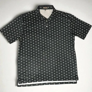 Polo Peter Millar e4 été confort homme XL noir motif imprimé os croisés crâne - Photo 1/11