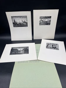 John De Pol Signed Wood Engraving Unframed Set Of 4 Prints Ireland Limited Editi - Picture 1 of 8