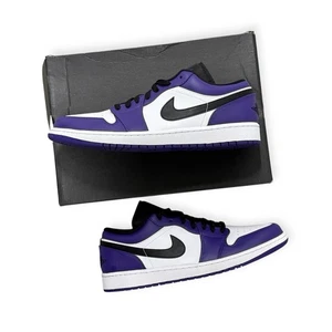 Brand New Nike Jordan 1 Low 'Court Purple' Men's Size 13 553558-500 - Picture 1 of 7