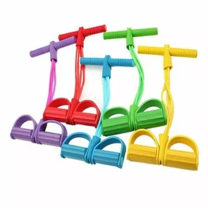 4 Tube Pedal Resistance Band Sit Up Pull Rope Yoga Fitness Exercise Equipment. - Picture 1 of 40