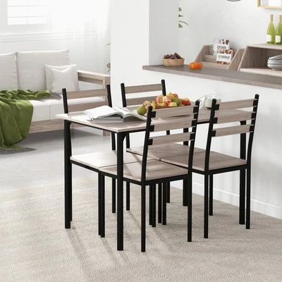 Table and Chair Set 5-piece Set Consists of A Rectangular Table and 4 Chairs - Image 1 of 4
