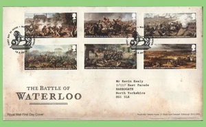 G.B. 2015 Battle of Waterloo set on Royal Mail First Day Cover, Waterloo - Picture 1 of 1