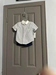 Ralph Lauren Baby Boy Shorts Set Size 24M Retail $95 New - Picture 1 of 21