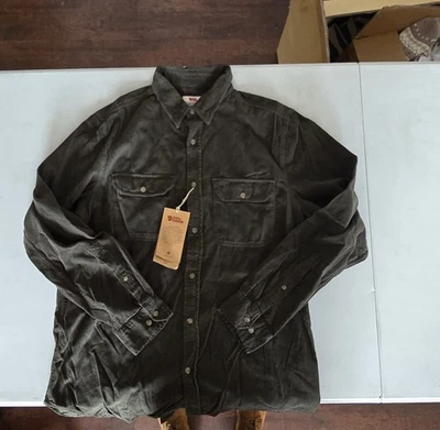 Fjall Raven - Men’s Ovik Corduroy Shirt - Deep Forest - Regular Fit - Large - Image 1 of 4
