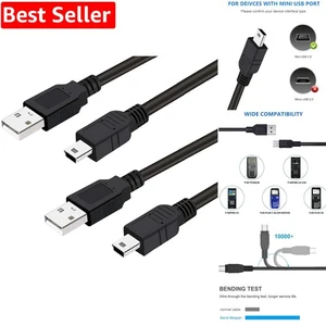 Pack of 2 Fast Charging Mini USB Cables for Texas Instruments TI84 Calculators - Picture 1 of 10