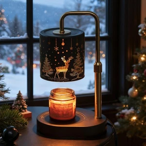 Lámpara Calentador de Velas con Temporizador: Lámpara Calentador de Velas de Navidad con 2 Bombillas Hei... - Imagen 1 de 8