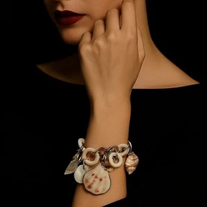 CHICO’S Vintage Muschel Bettelarmband mit Magnetverschluss Kühn Coastal Statement - Bild 1 von 13