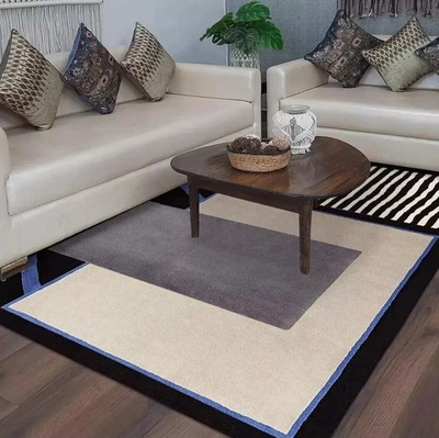 Alfombra acolchada a mano NZ alfombra de lana multicolor alfombra rectangular hogar sala de estar Foto 1 de 4