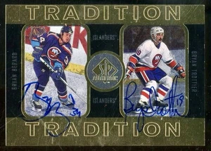 1998 UD SP Authentic #T4 Bryan Berard & Bryan Trottier Tradition Dual Auto #/352 - Picture 1 of 5