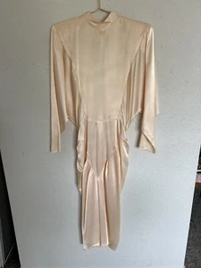 Vintage Ashlee California 1980s Peach Dress Size 4 High Collar - Picture 1 of 6