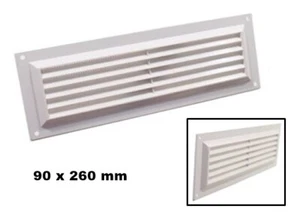 GRIGLIA DI VENTILAZIONE AREAZIONE DA ESTERNO IN PLASTICA RETTANGOLARE CM 9 X 26  - Foto 1 di 2