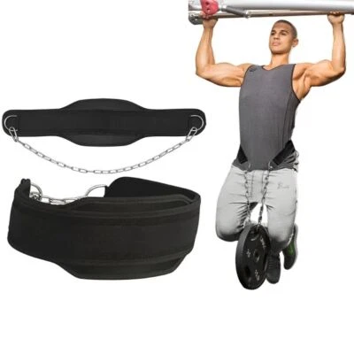 1Pc New Style Weight Lifting Gym With Chain For Pull Up Load Waist Strap Thicken - Image 1 of 4