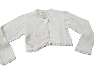 Lilax Cute White Soft Lightweight Long Sleeve Cropped Sweater Cardigan size 9 - Picture 1 of 5