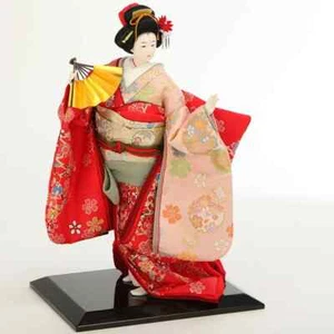Japanese Doll Size 6 Jukiyo, Premium Yuzen "Kotobuki" Sakura Sensu. - Picture 1 of 10