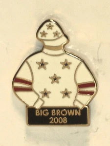 BIG BROWN - 2008 Kentucky Derby Winner Jockey Silks Pin - Picture 1 of 1