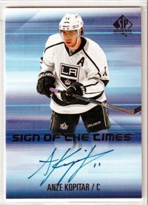 2015-16 SP Authentic Sign of the Times #AK Anze Kopitar AUTO - Los Angeles Kings