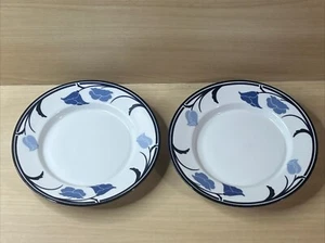 Dansk Tivoli "Belles Fleur's Blue" Salad Dessert Plates 7 1/4" Set of 2 Portugal - Picture 1 of 6