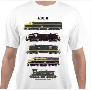 Camiseta Erie Railroad Locomotoras Ferrocarril Negra y Amarilla por Andy Fletcher - Imagen 1 de 1