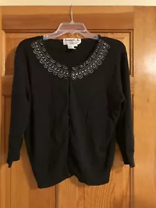 Joseph A Woman’s Oberteil Strickjacke Pullover Perlen schwarz Gr. L bestickt - Bild 1 von 10