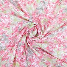 Soft Pink Floral Print Handwoven Block Print Fabric Curtain Design Cotton Fabric