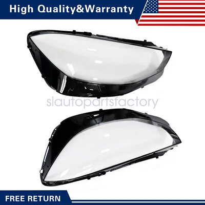 Fit Mercedes-Benz S-Class 2021-2023 Front Left + Right Headlight Lens Cover - Image 1 of 4