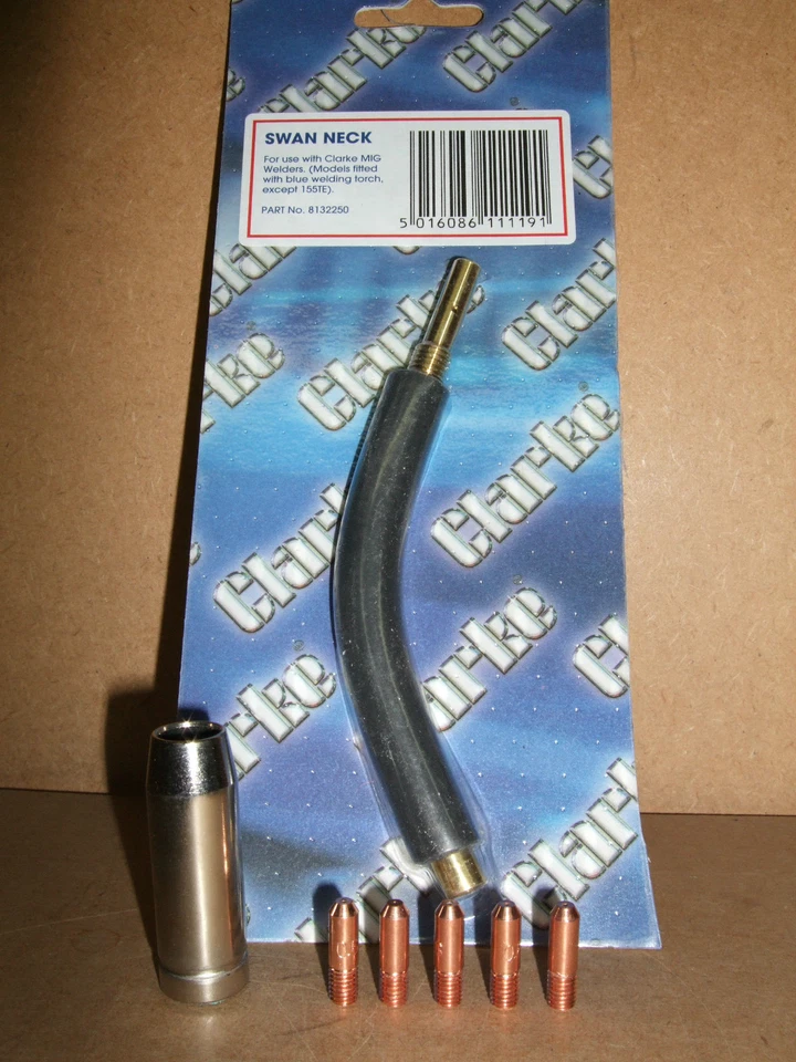 Clarke Hobby/DIY mig welder swan neck, contact tips and gas shroud - Image 1 of 1