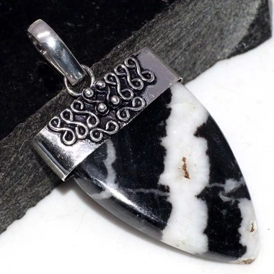 Colgante turquesa búfalo blanco llamativo tapa plateada 925 2,2" GW Foto 1 de 3