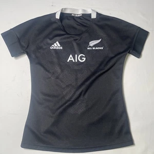 Camiseta New Zealand All Blacks Juvenil Med 10-12Y?? Adidas AIG Rugby Negro - Imagen 1 de 8
