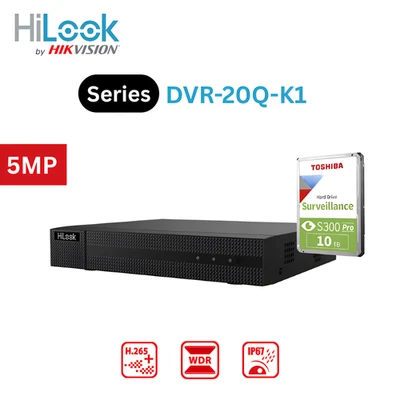 HIKVISION HILOOK 5MP DVR 4 8 16 CANALI REGISTRATORE DVR DIGITALE CCTV - Immagine 1 di 4